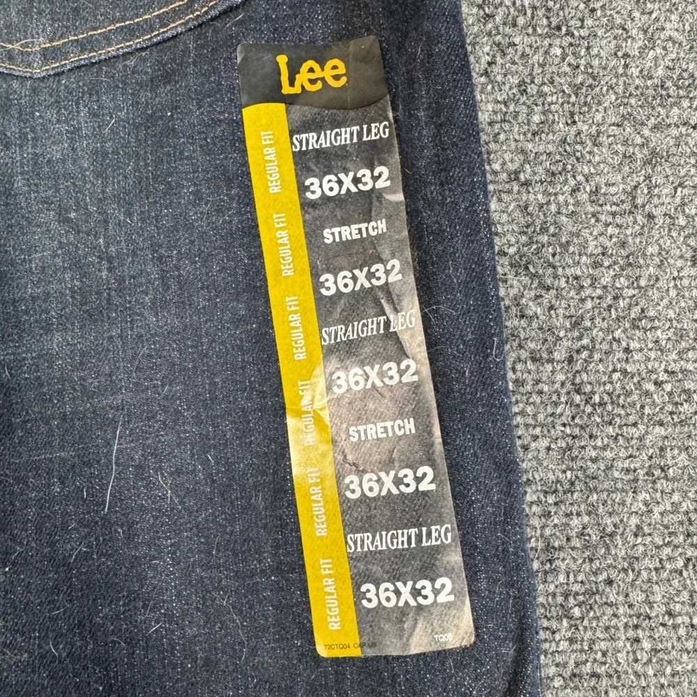 Lee Mens Regular Fit Straight Leg Jeans Dark Wash Comfort Stretch 36x32 TZS-C887